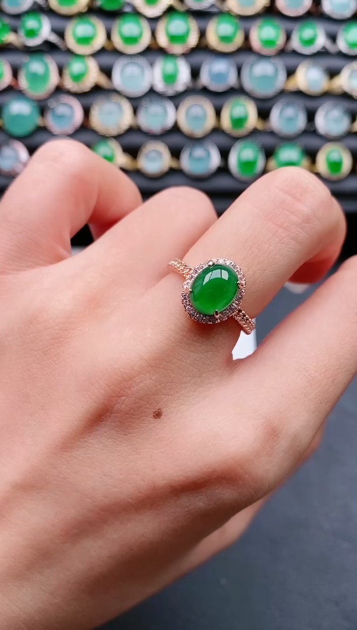 【闪购商品】翡翠戒指银S925镶嵌111111