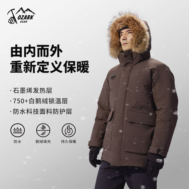 Ozark/奥索卡25秋冬徒步通勤男派克（SPIKE)羽绒服OAGMT540022