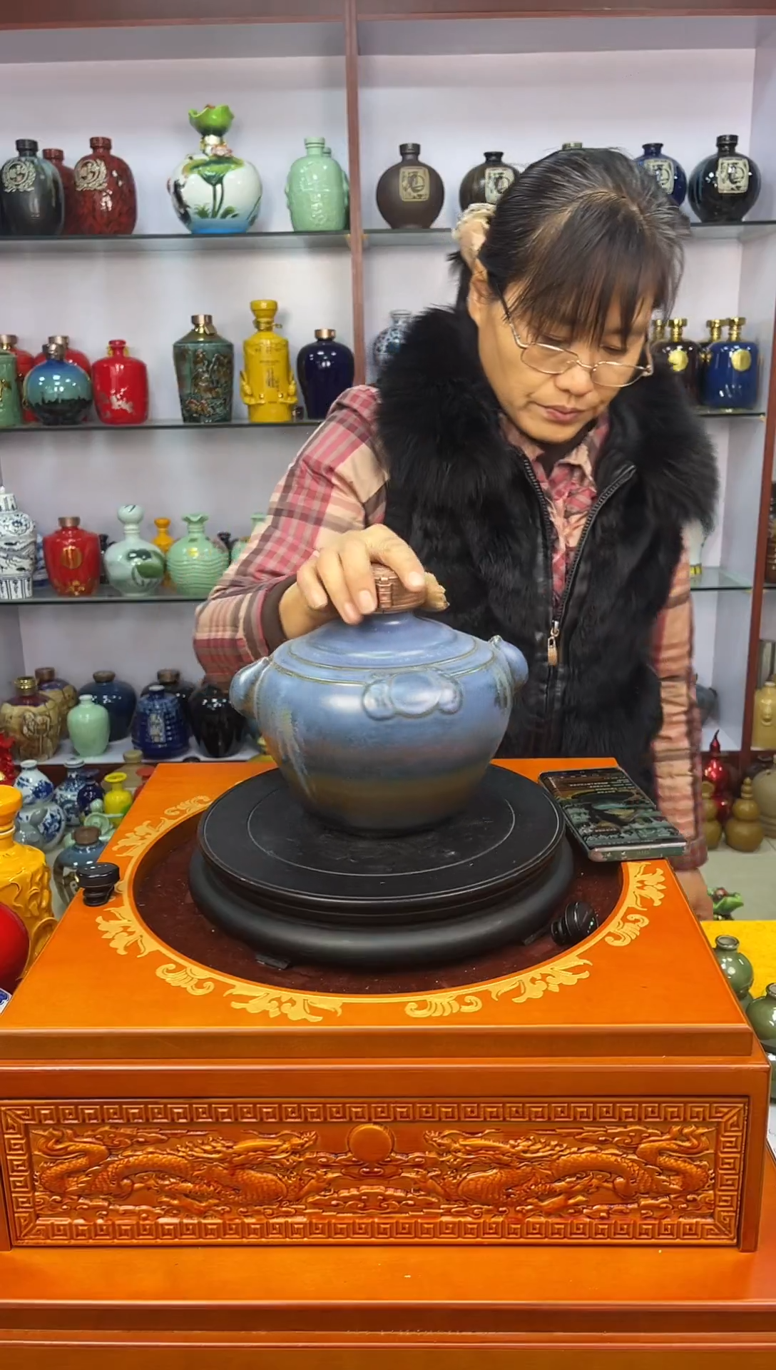 瓶瓷  3斤装双耳窑变         陶瓷空酒坛