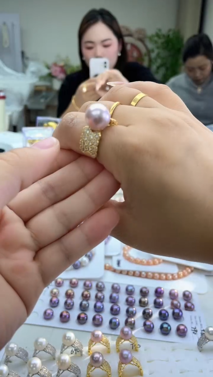 未镶嵌戒指淡水珍珠紫色系11mm (多样性发一）