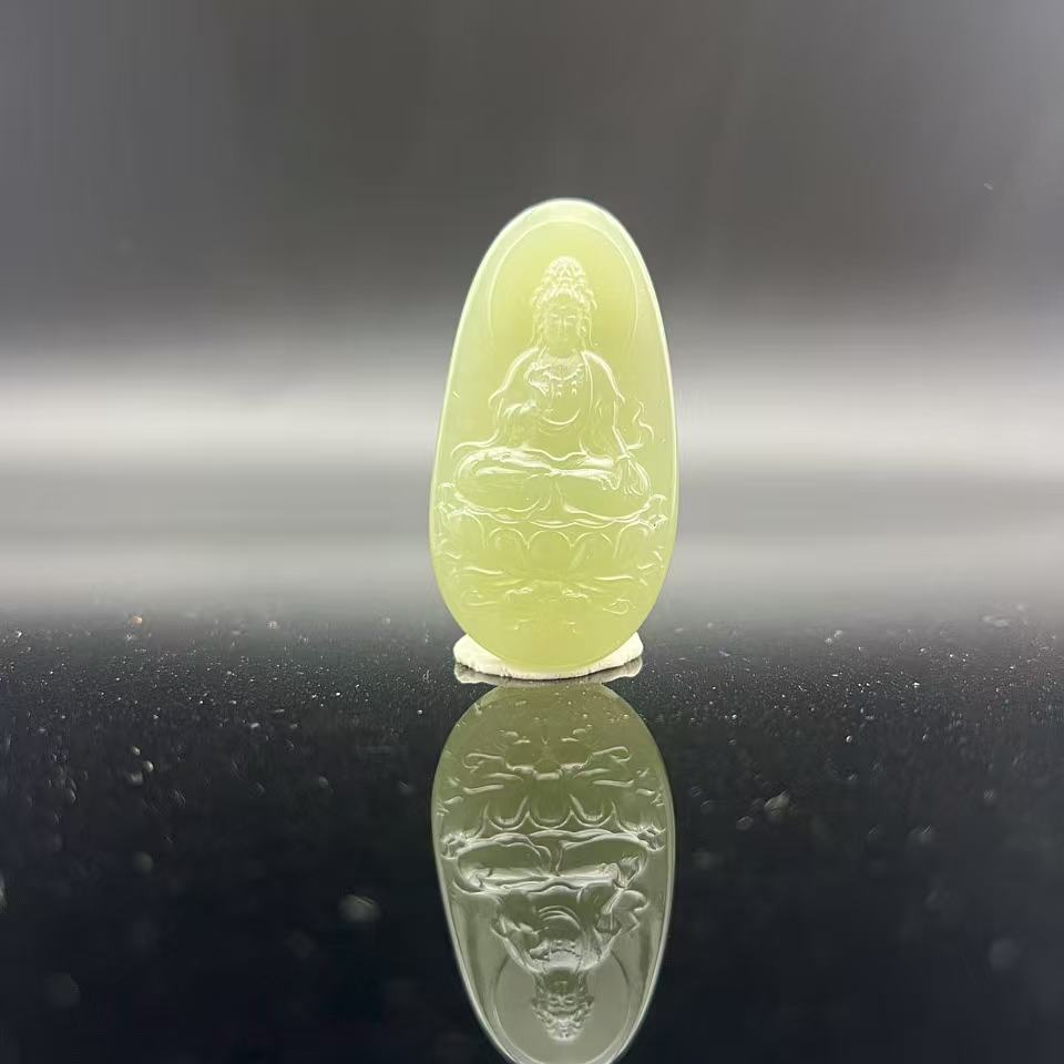 和田玉观音吊坠7161
