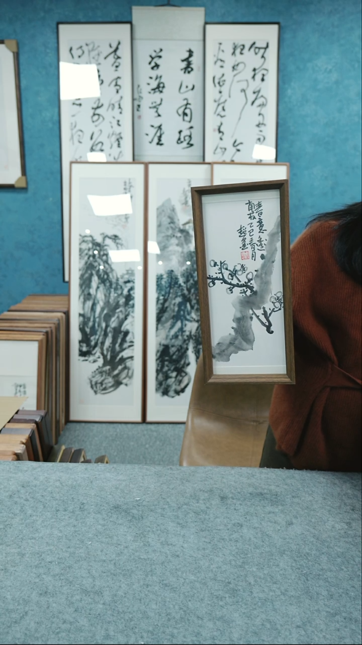 【闪购商品】国画17*37本土老师木质摆台