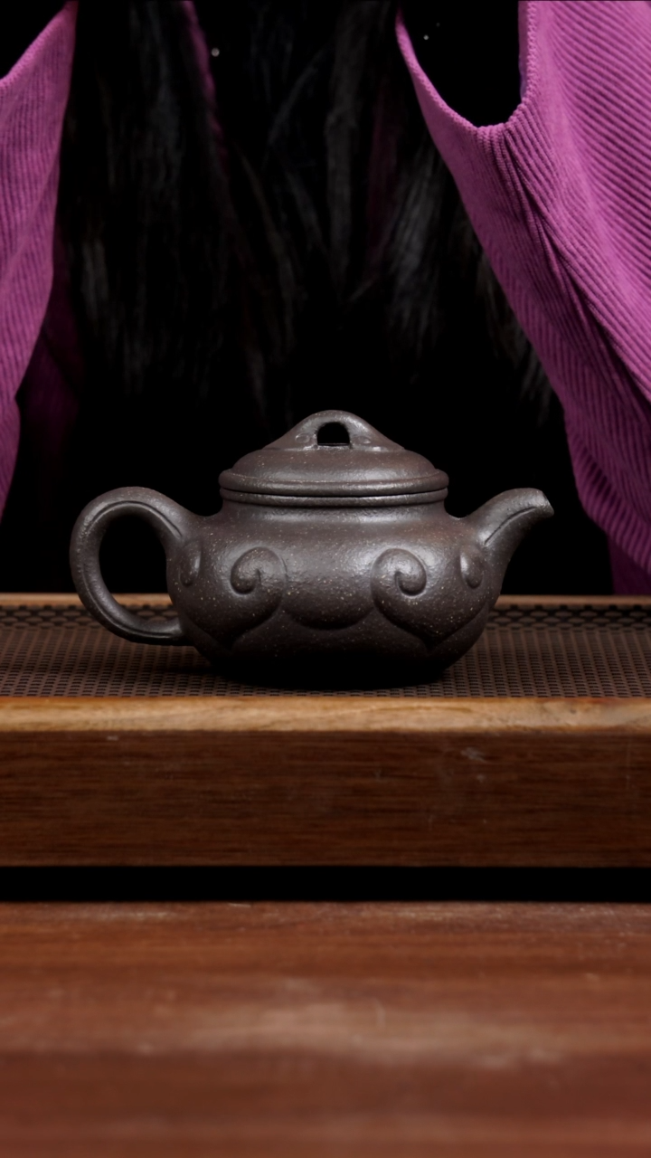 【闪购商品】紫砂茶壶8目粗砂天青如意仿古300CC