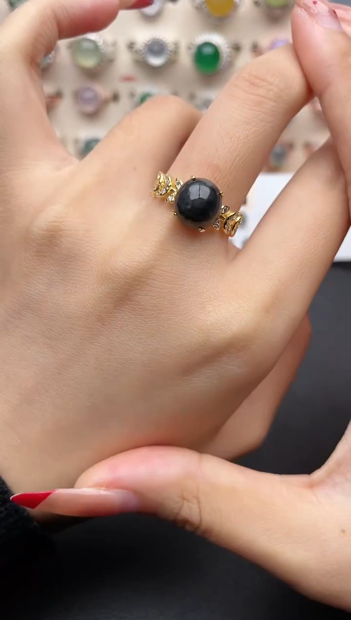 【闪购商品】翡翠戒指银S925镶嵌一物一证一礼盒