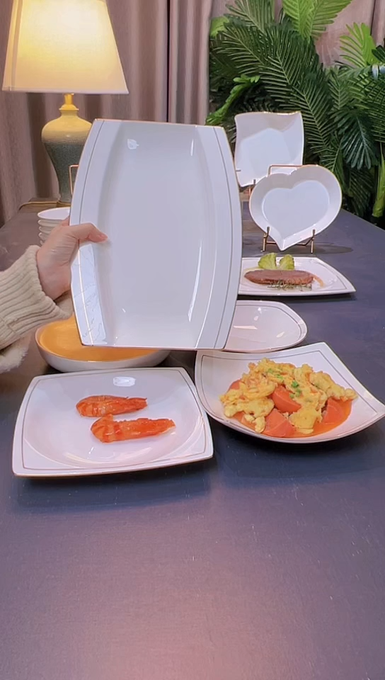 45%以上骨粉骨瓷12英寸日式鱼盘2个