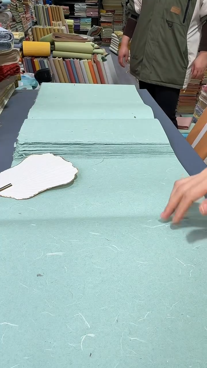 34*138珠光楮皮豆绿色50张