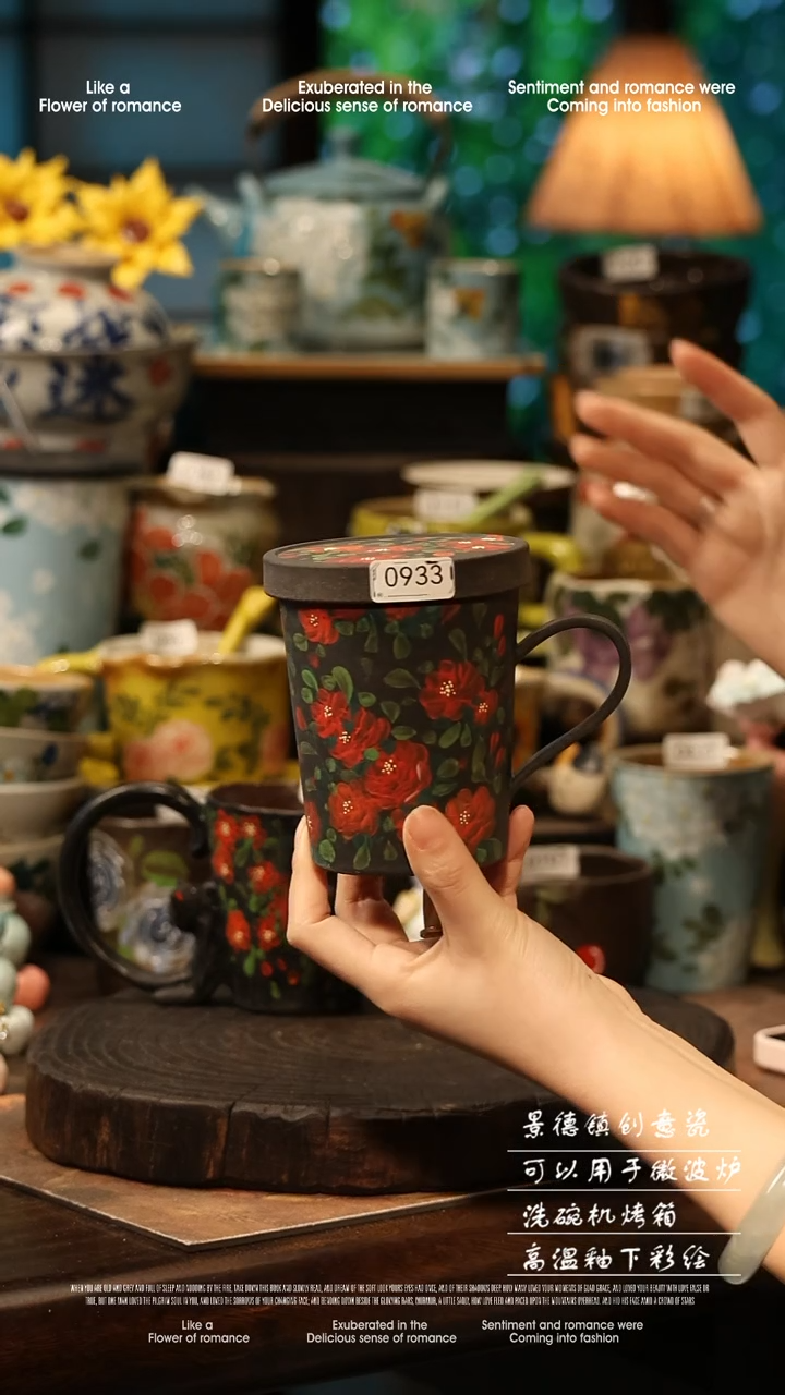 陶瓷景德镇高温釉下彩手工手绘款式@A0933@