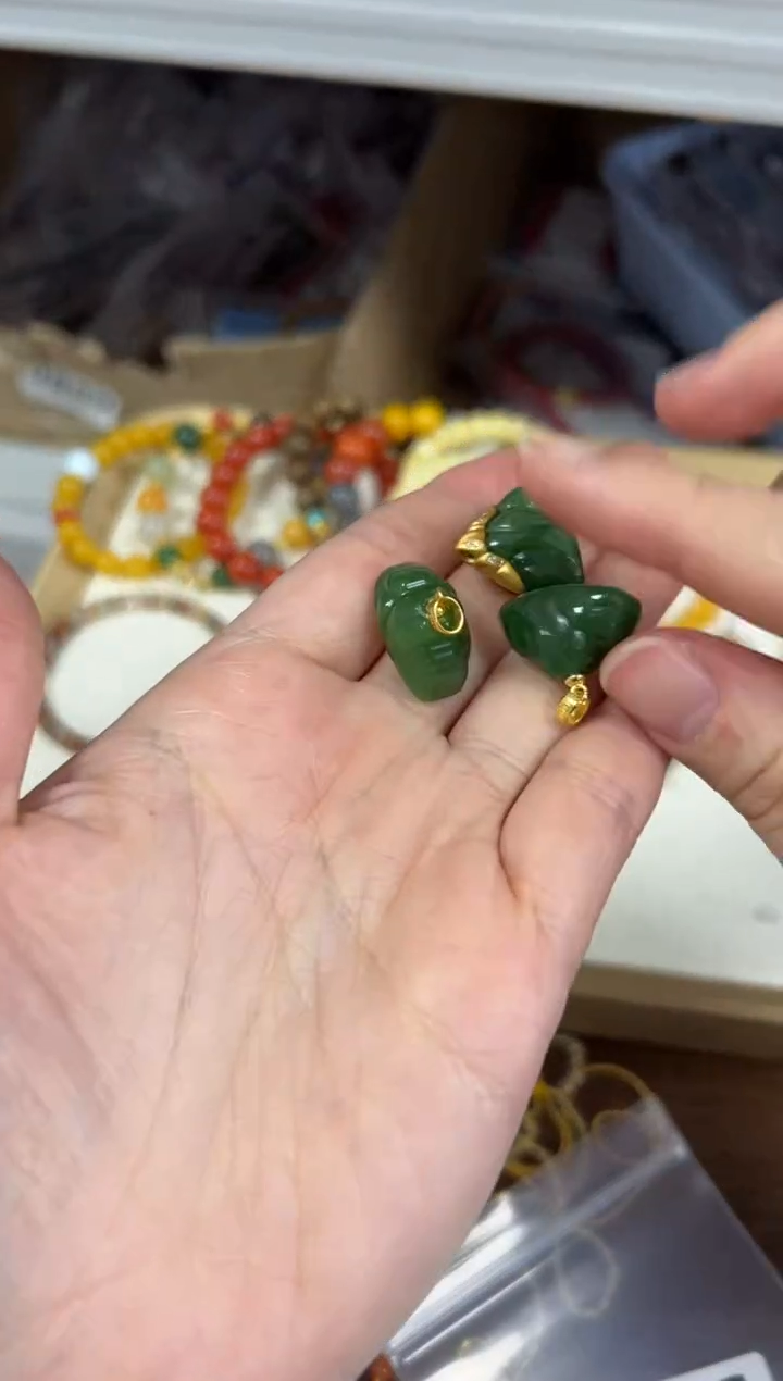 项链银S925镶嵌和田玉和田玉碧玉靠山多样发其一[386]