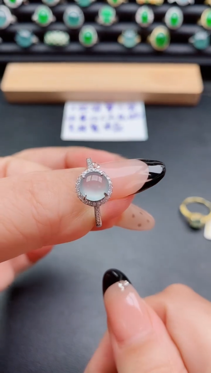 银S925镶嵌戒指翡翠1