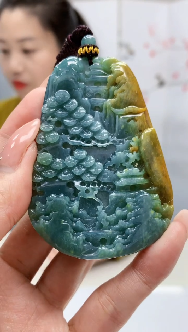 【闪购商品】定制翡翠未镶嵌4902MM-毛货挂件45