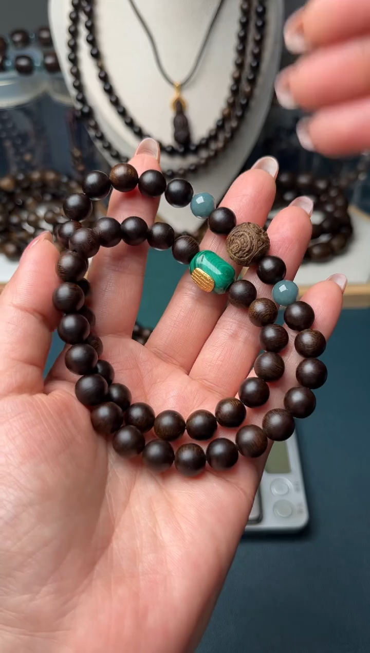 【闪购商品】沉香手串越南芽庄白奇楠双圈8mm