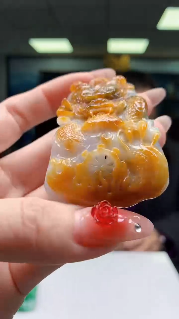 【闪购商品】定制翡翠未镶嵌1052ry-毛货挂件55