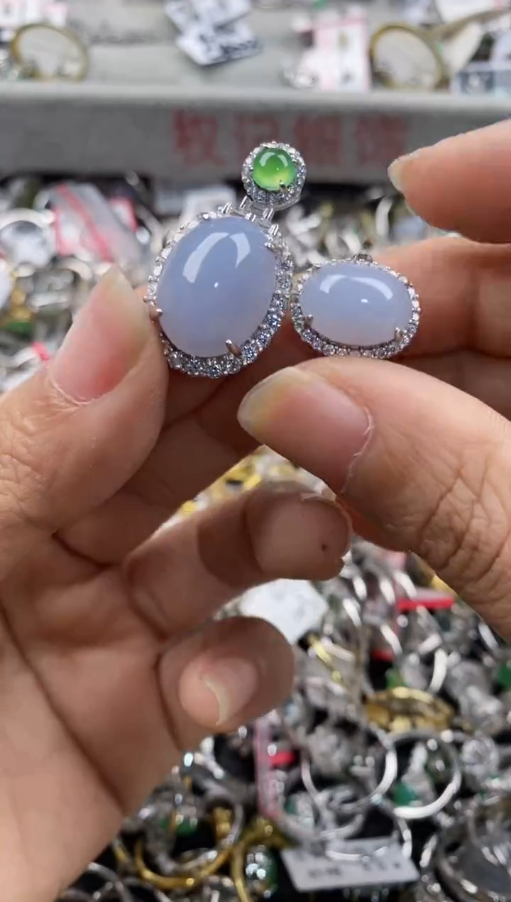 银S925镶嵌戒指翡翠888---1