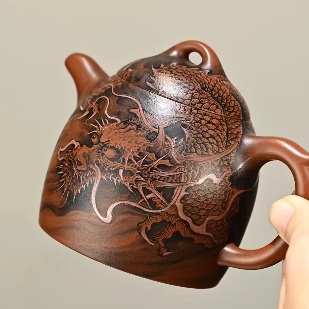 飞龙乘雲/珏窑限量款/墨彩/汪庆红手制