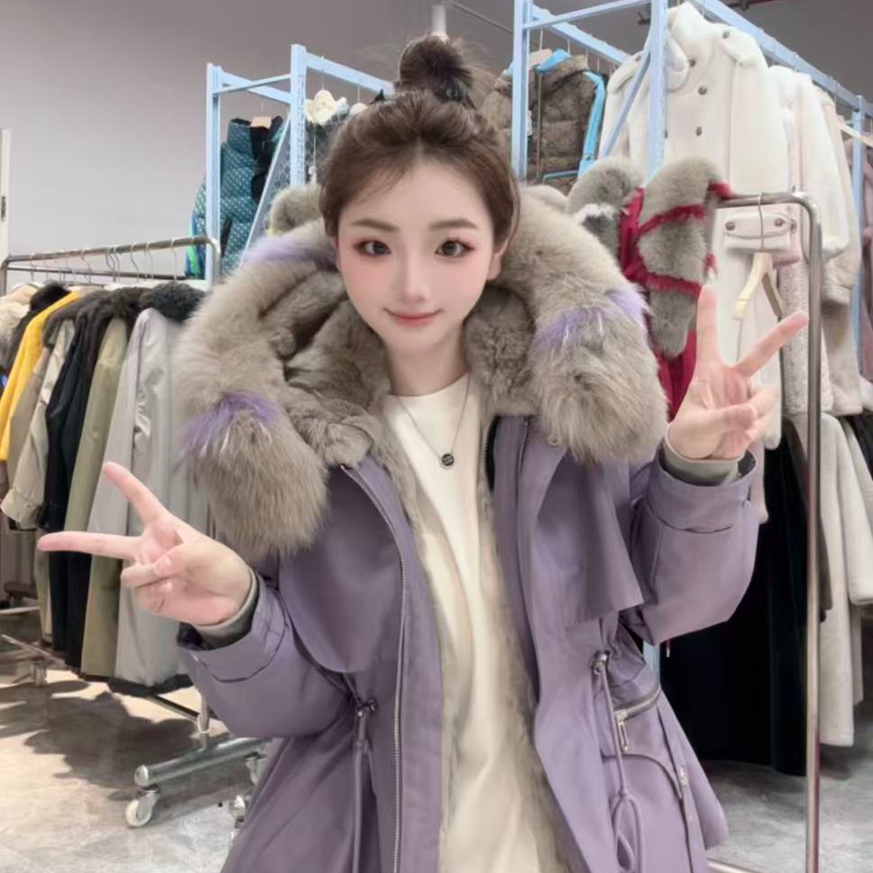 【廿都】海宁皮草高端獭兔毛内胆女冬新款一衣多穿洋气派克服ss2533
