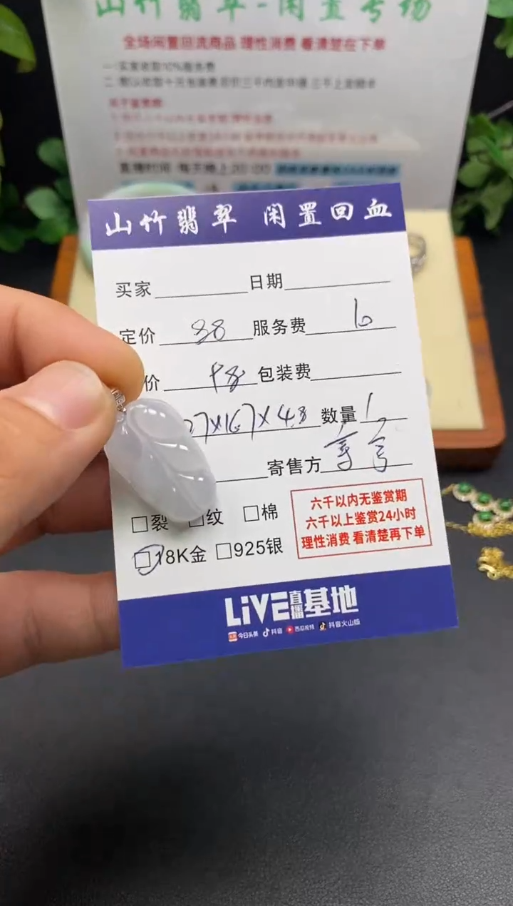 颈饰18K金镶嵌翡翠3002342