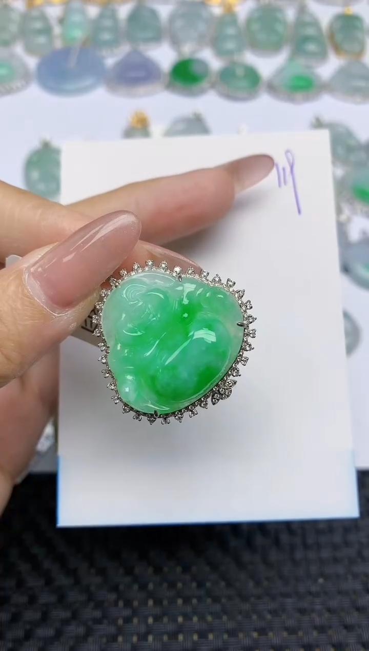 【闪购商品】翡翠颈饰18K金镶嵌天然A货翡翠 119