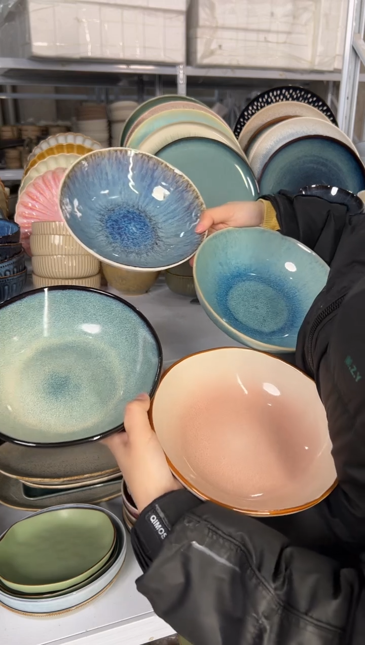 陶瓷外贸尾货瑕疵满20包邮X4 菜碗