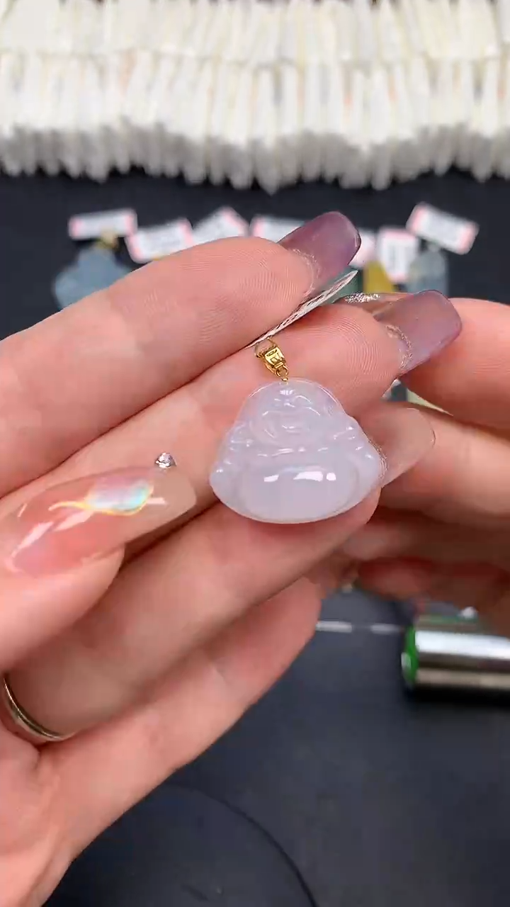 翡翠18K金镶嵌吊坠(不含链)MS189287