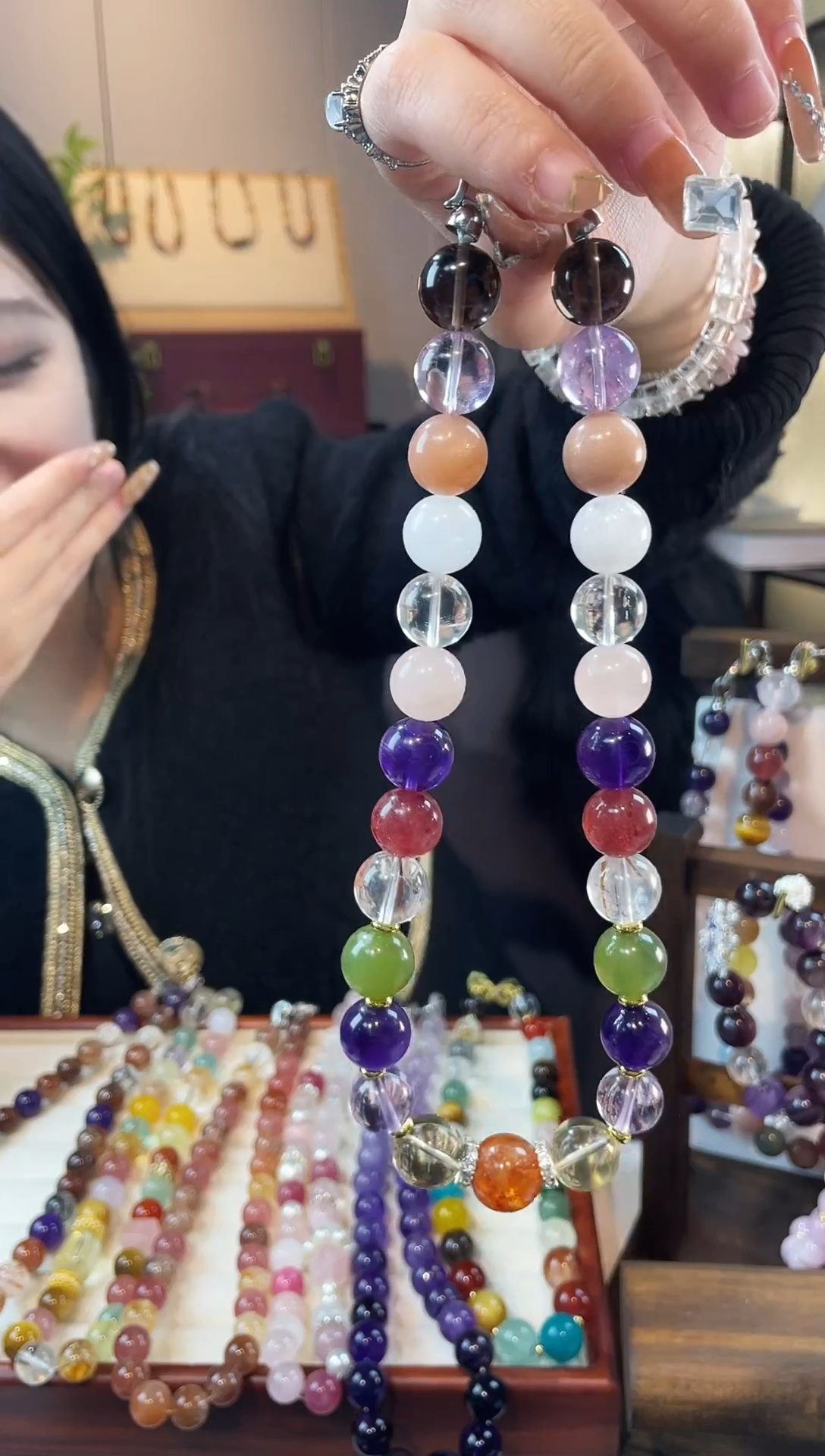 项链未镶嵌水晶紫水茶晶多宝项链