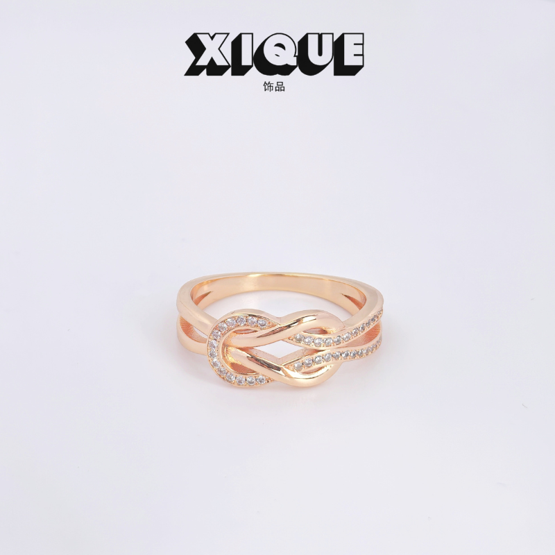 合金戒指 时尚简约8字扣戒指小众设计感INS风创意指环