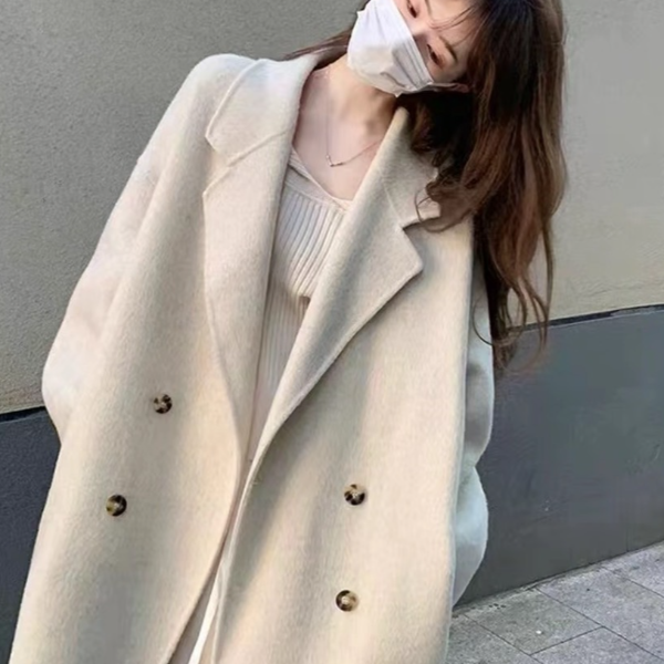 【秋冬新款】步步高8810款韩版时尚简约四粒扣长款羊毛大衣