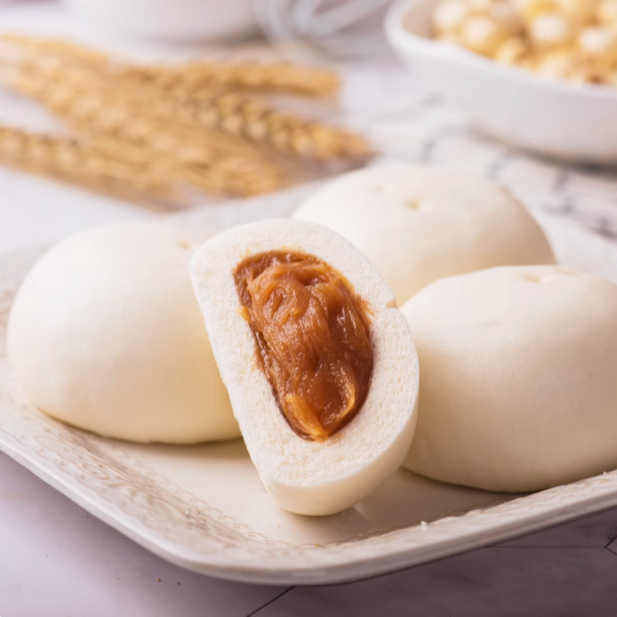 【顺丰包邮次日达】广式早餐广东特色包子莲蓉包300克6个广州风味早点粤式早茶广式早茶