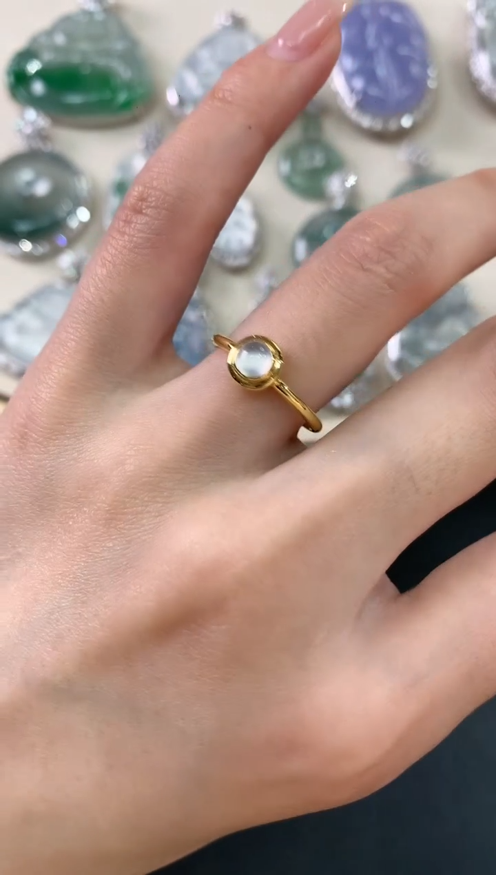 【闪购商品】翡翠戒指18K金镶嵌A503|1500