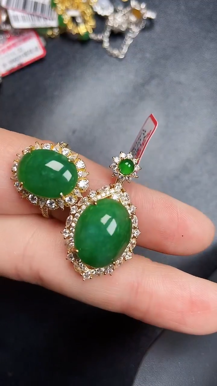 银S925镶嵌戒指翡翠1630