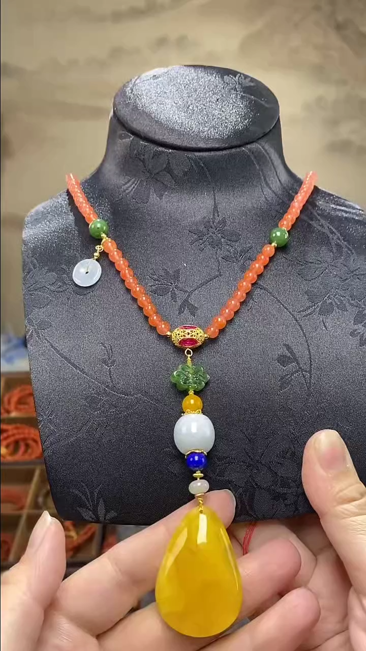 蜜蜡颈饰未镶嵌G12153