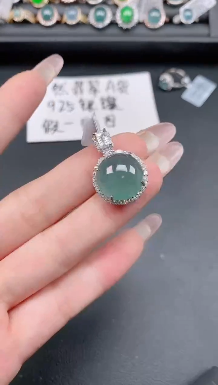银S925镶嵌戒指翡翠111111