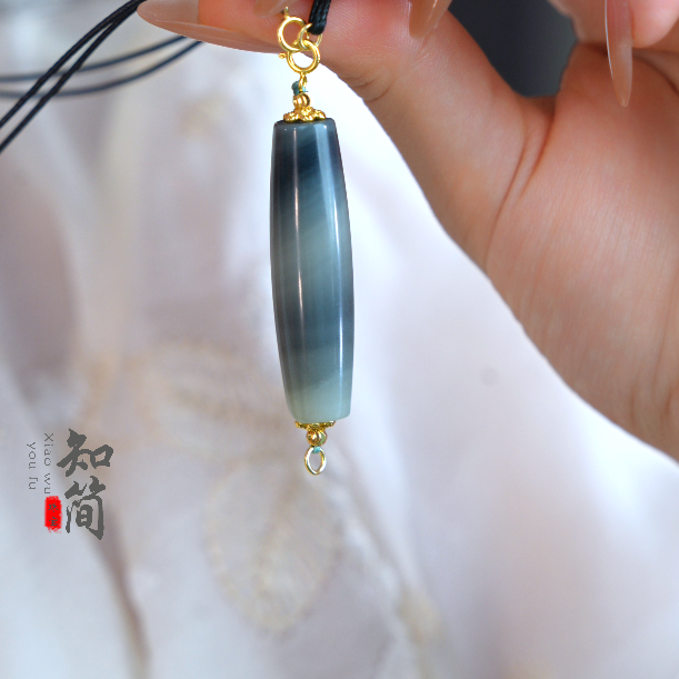 「知简」 点墨青花 和田玉吊坠 品质珠宝 玉质天成 多样性发其一