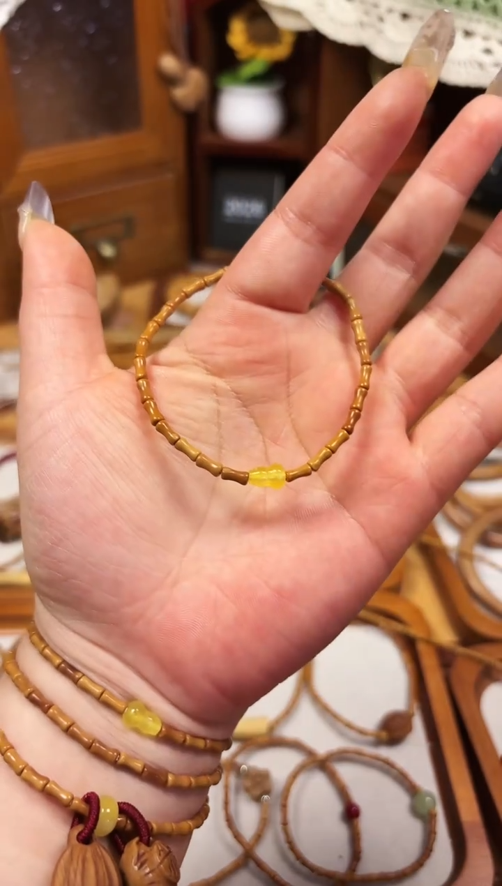 手串桃核竹节手串 黄葫芦  备注手围