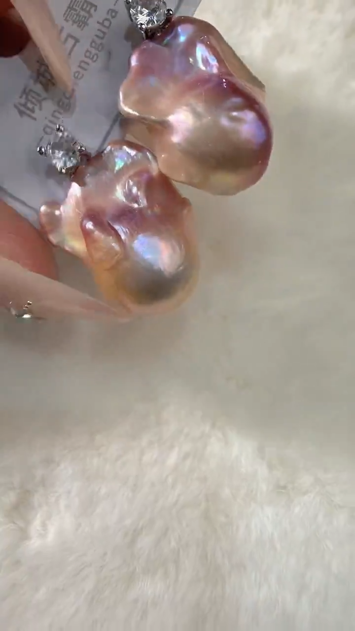 银S925镶嵌耳饰淡水珍珠626