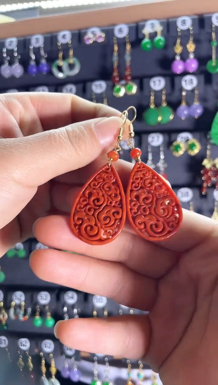 【闪购商品】翡翠耳饰银S925镶嵌404...