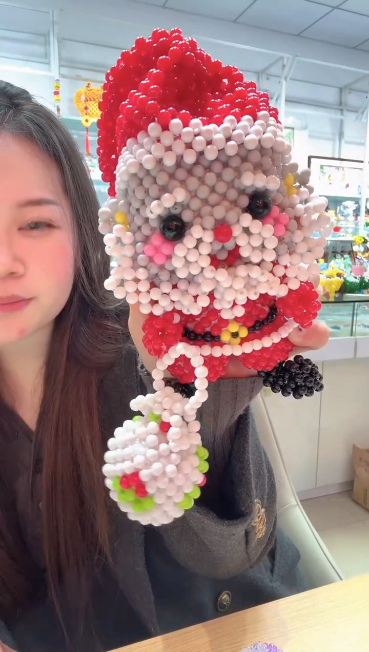 亚克力2045卡6糖果珠材料包一套圣诞老人