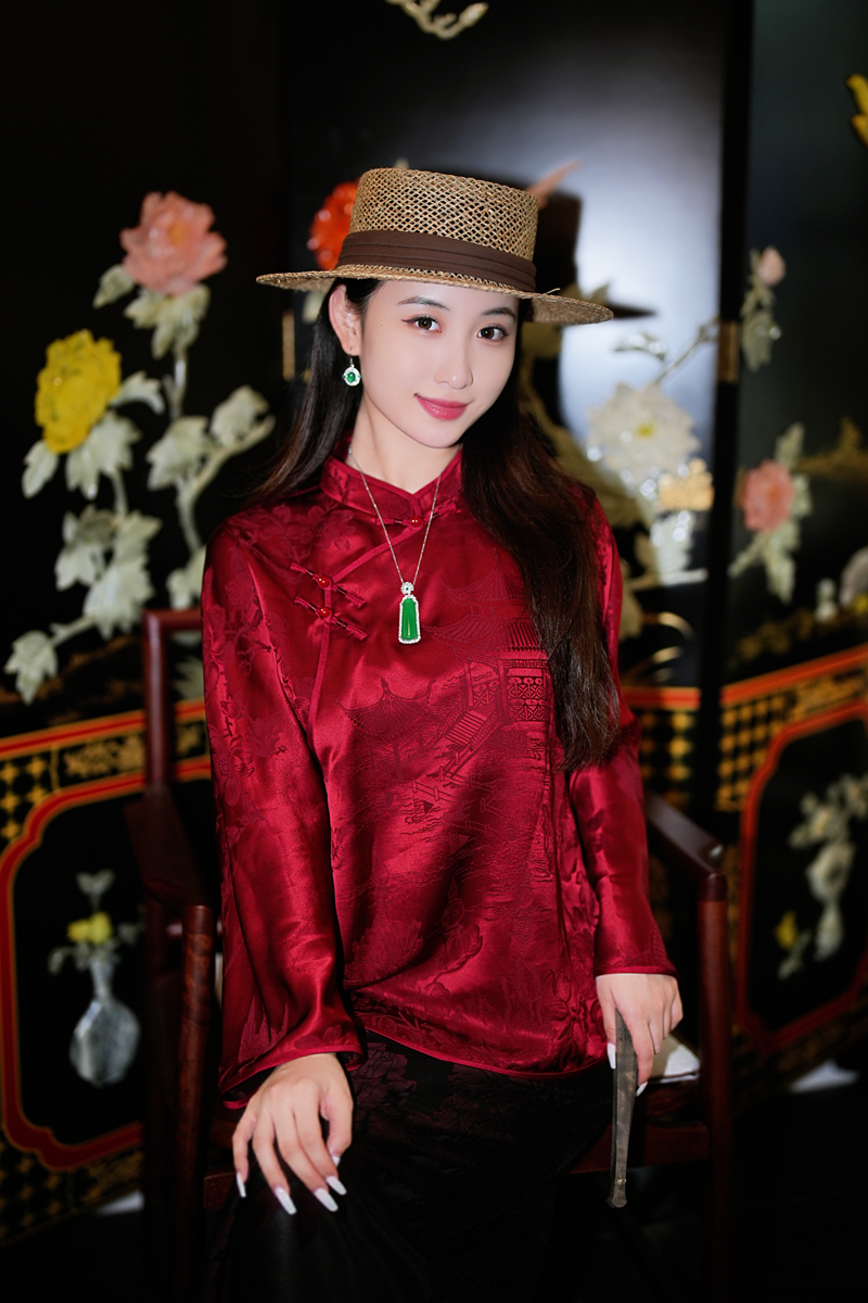 蓝大【莳弄​​】新中式桑蚕丝上衣5630