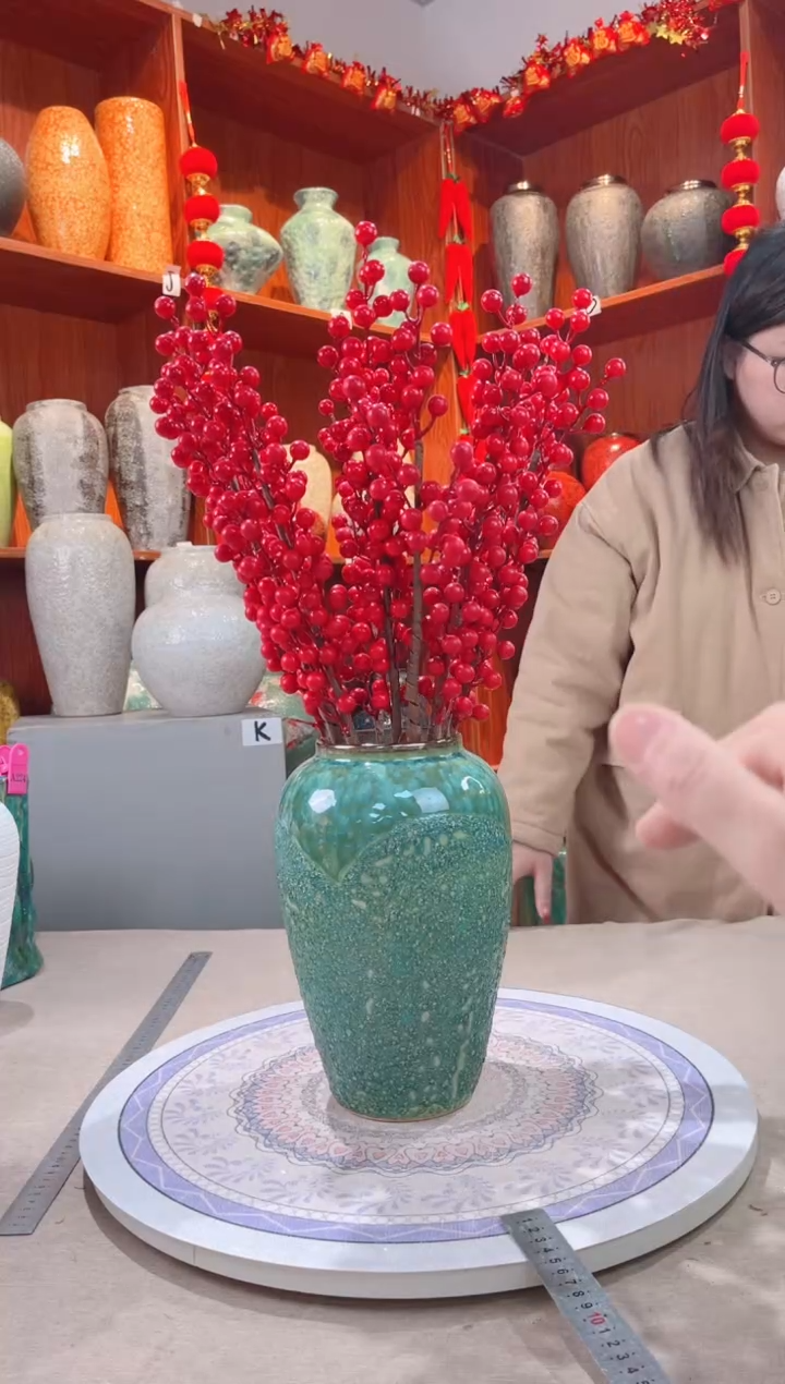 【闪购商品】瓶 陶瓷花瓶 无花绿森林  中号