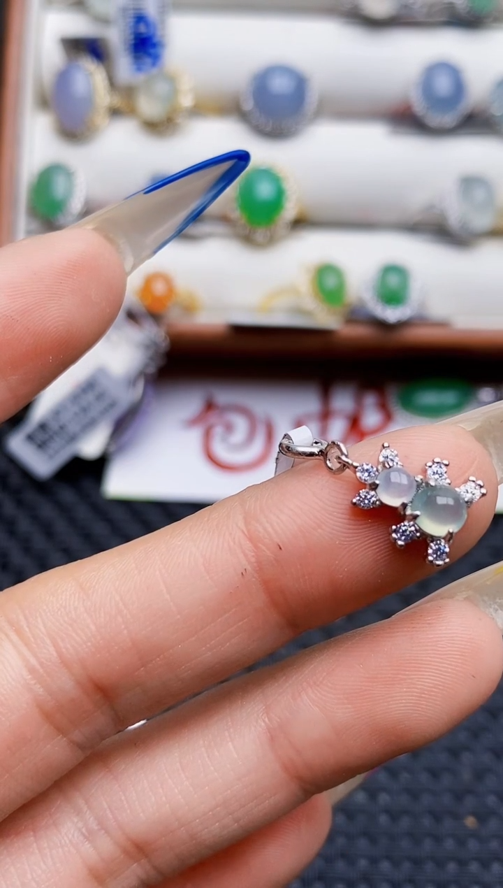 银S925镶嵌戒指翡翠5095