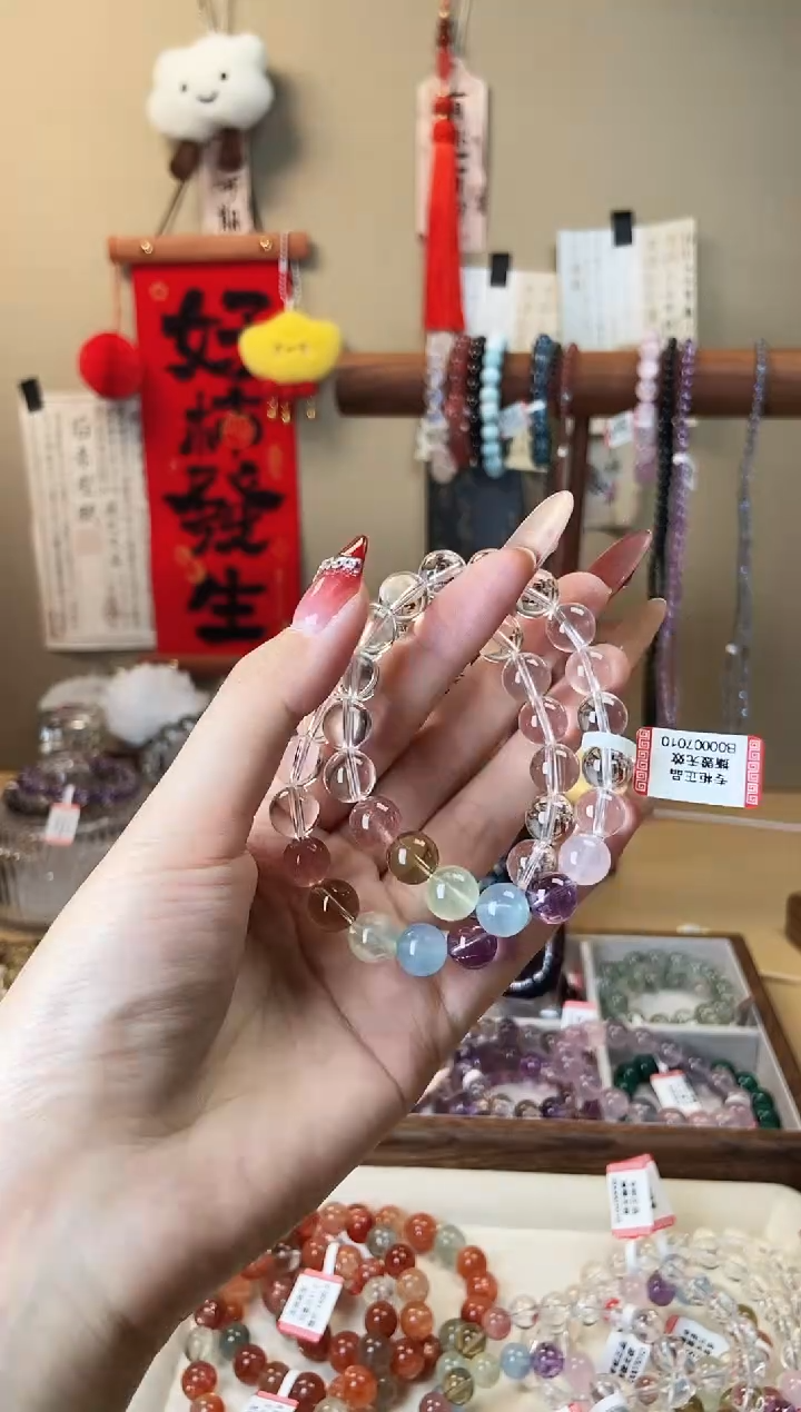 【闪购商品】水晶手链未镶嵌10m彩虹多宝