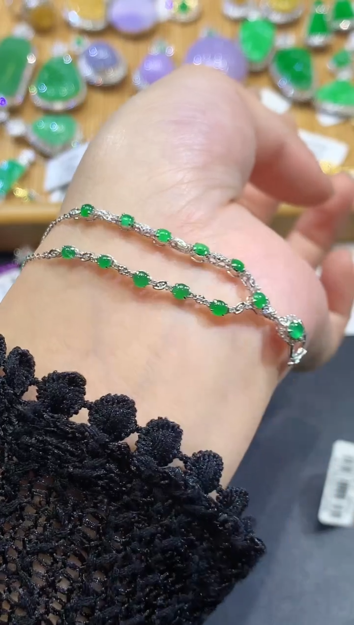 【闪购商品】翡翠项链18K金镶嵌L0579