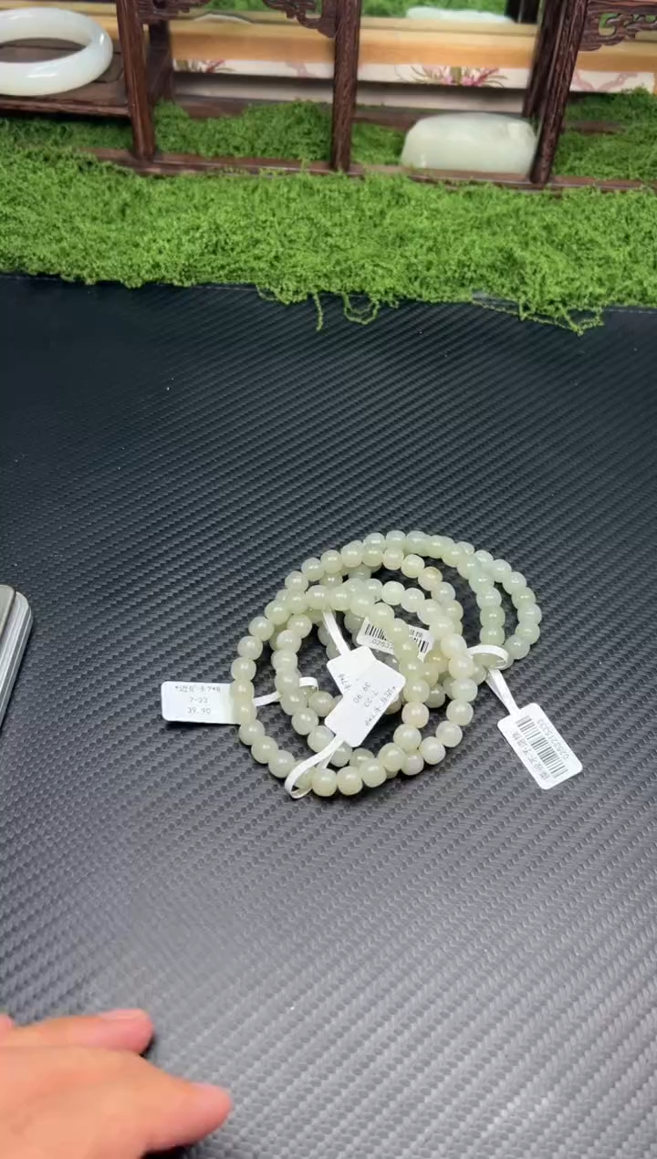 未镶嵌手串和田玉且末微色差近矿卡8多样性发货拍一发一