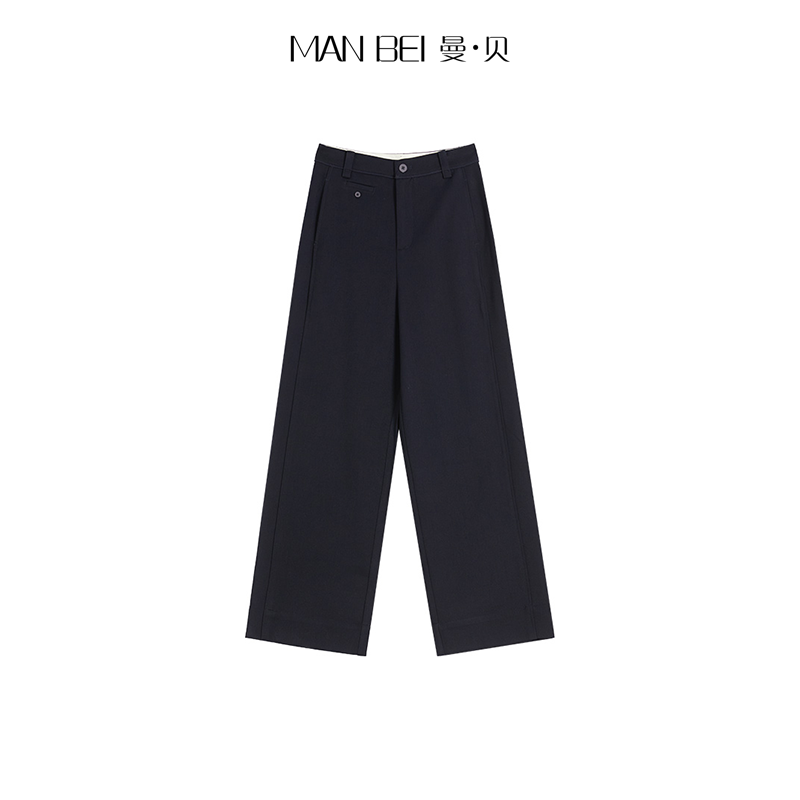 MAN BEI/曼·贝25年新款半松紧女士休闲裤宽松显瘦百搭8573193多色