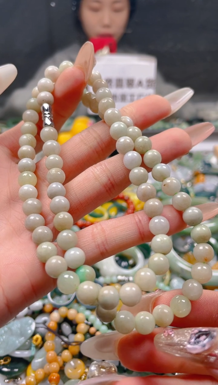 【闪购商品】翡翠颈饰未镶嵌7-8MM/M/翡翠A货一图一物