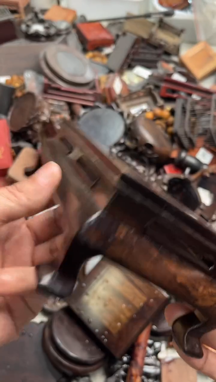 木76 黑檀木开天窗长方底座