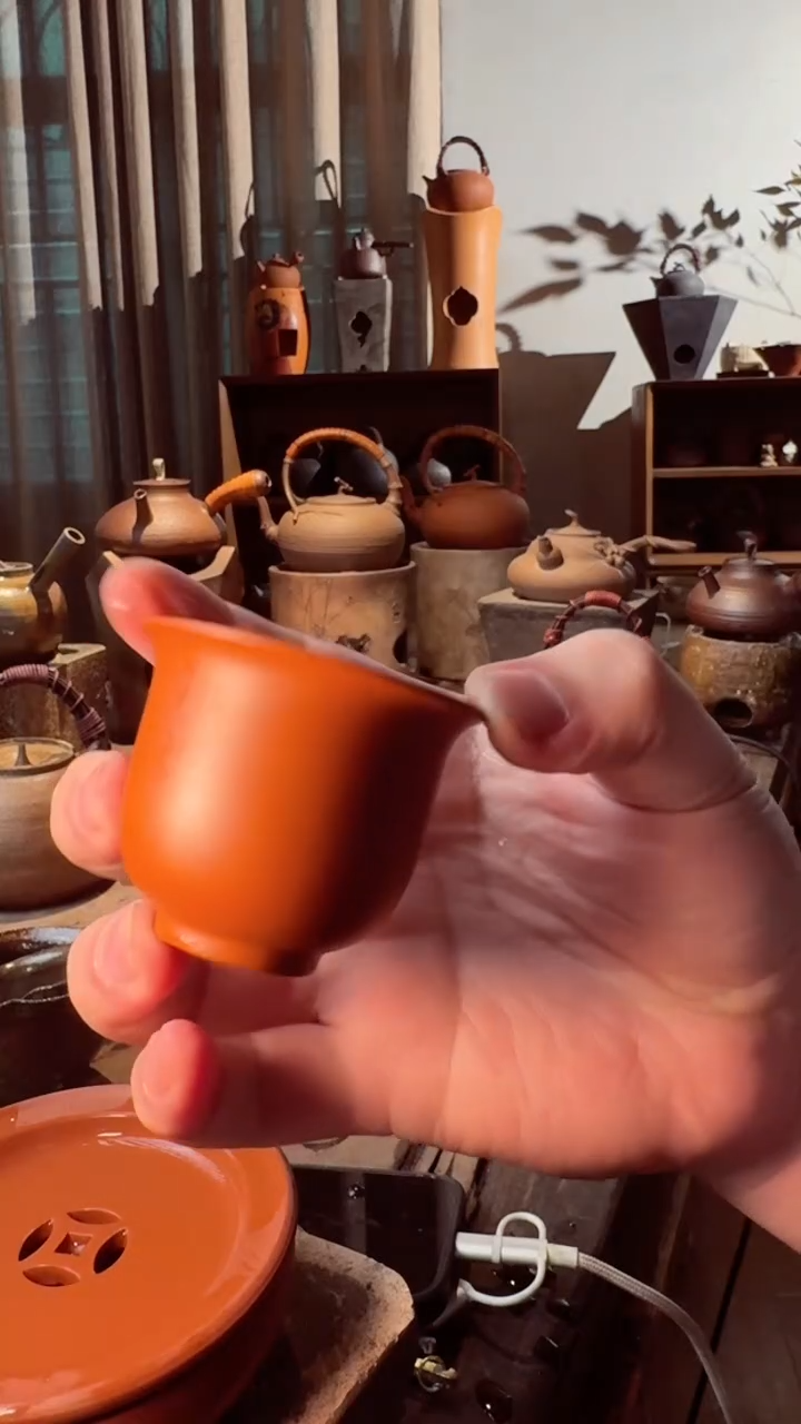 【闪购商品】壶潮州朱泥义记主人杯45cc