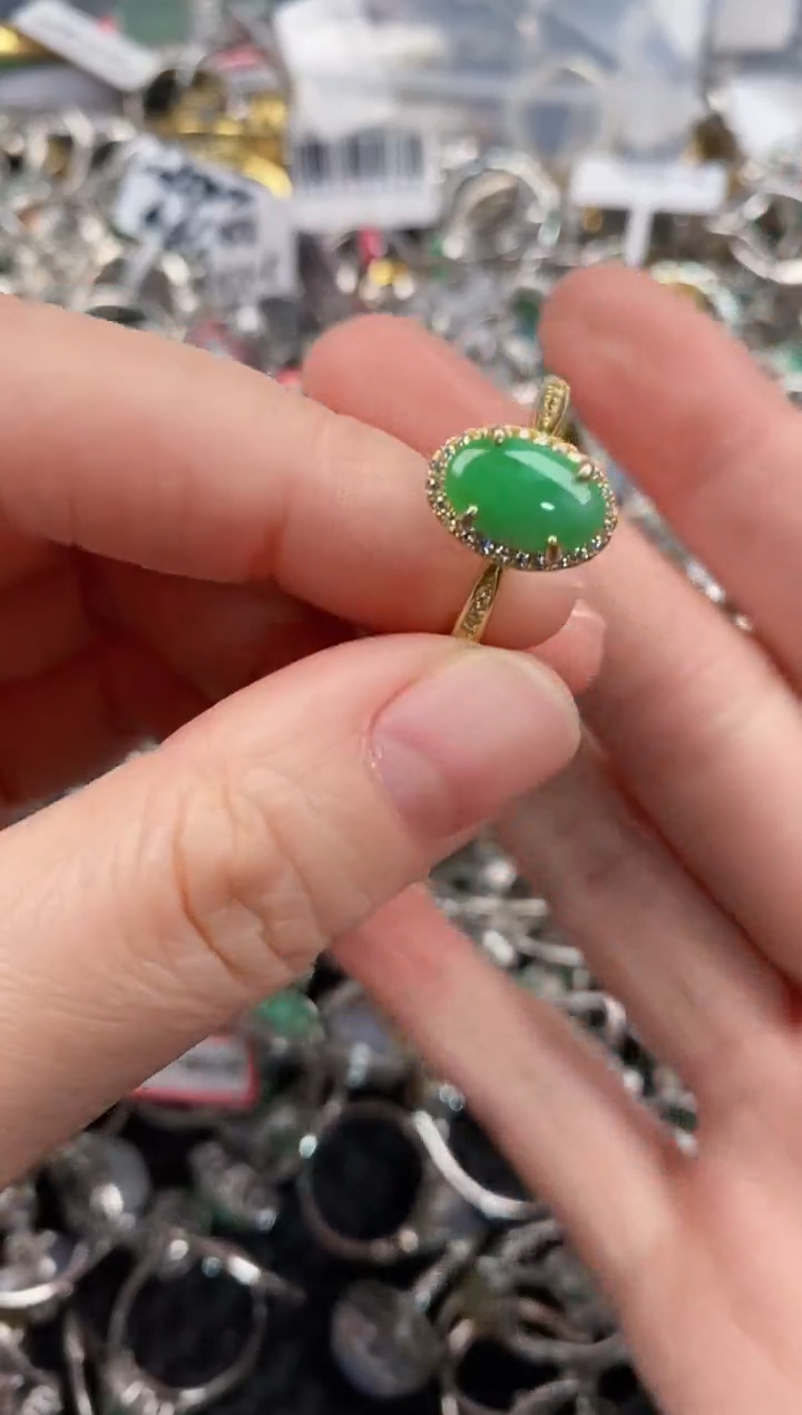 银S925镶嵌戒指翡翠333              2