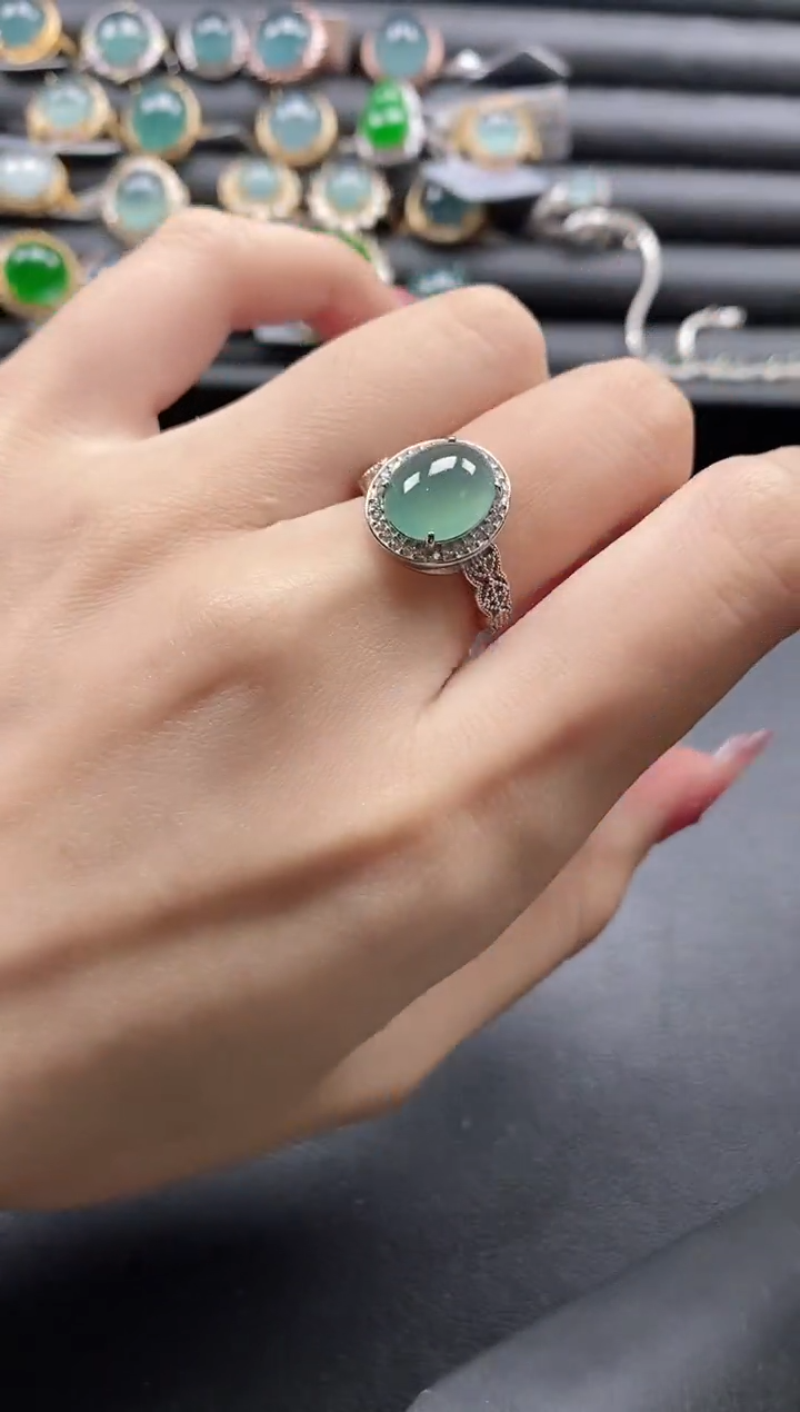 【闪购商品】翡翠戒指银S925镶嵌1111