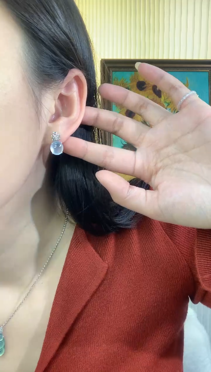 【闪购商品】翡翠耳饰18K金镶嵌A788|19800