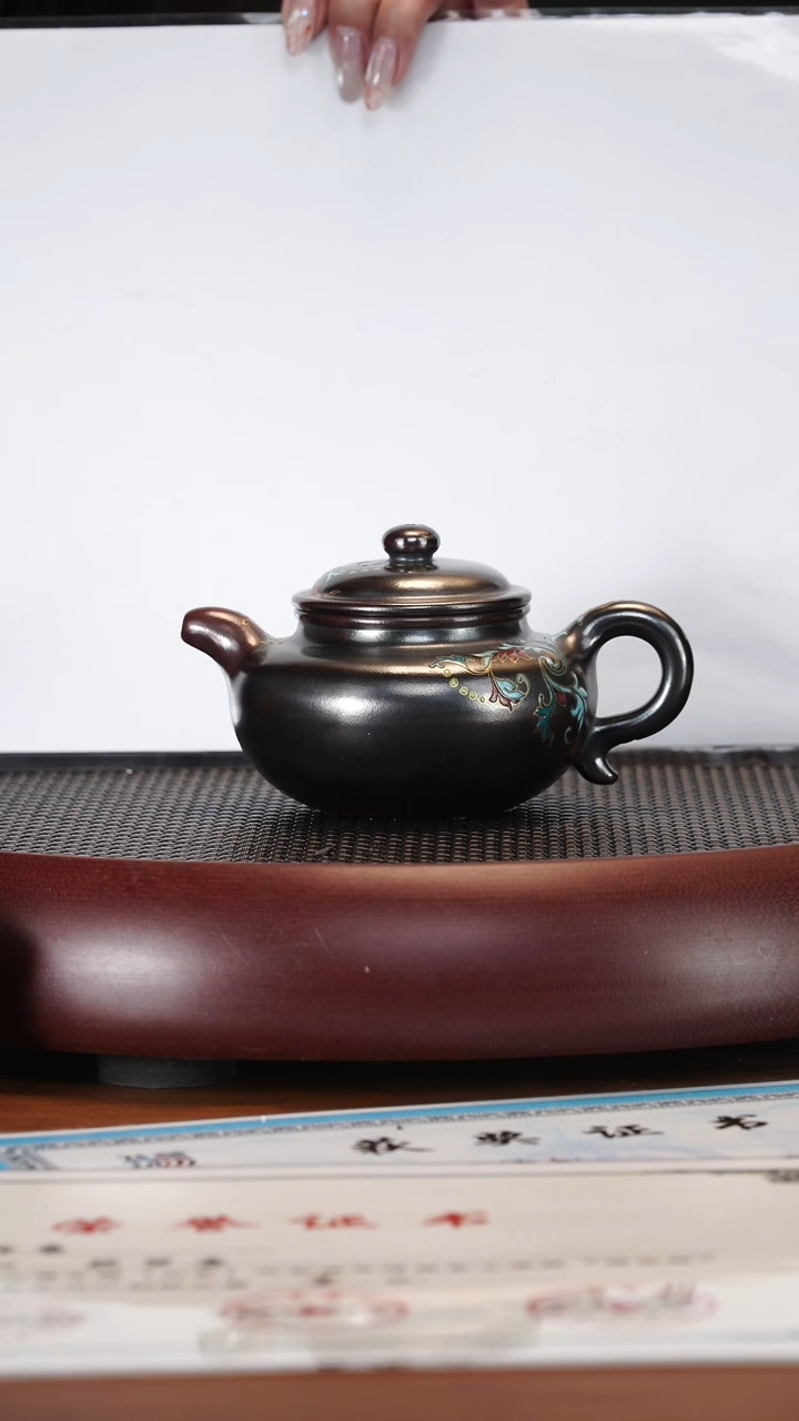 【闪购商品】紫砂茶壶2-94YLX仿古龙山古乌泥250cc